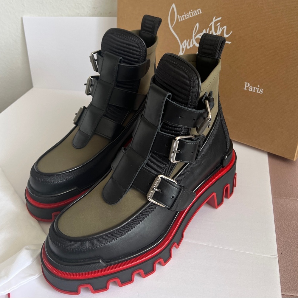 NEW Christian Louboutin Buckle Dune Combat Boot